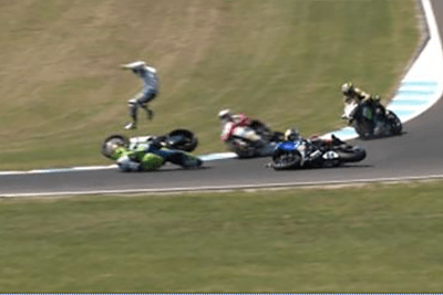 Jules Cluzel wurde heftig von seiner Honda geschleudert