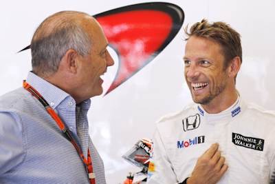 McLaren-Chef Ron Dennis mit Jenson Button