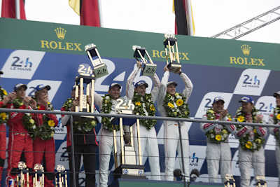 Die Sieger auf dem Podium