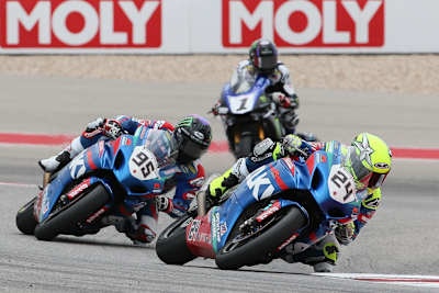 Toni Elias und Roger Lee Hayden fahren für Yoshimura Suzuki in den USA