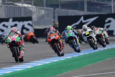 Im Rennen: Aleix Espargaró (41) vor Smith, Morbidelli, Bautista und Reddingo