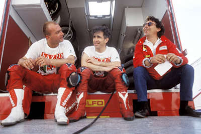 Giancarlo Falappa, Raymond Roche und Marco Lucchinelli (v.l.)