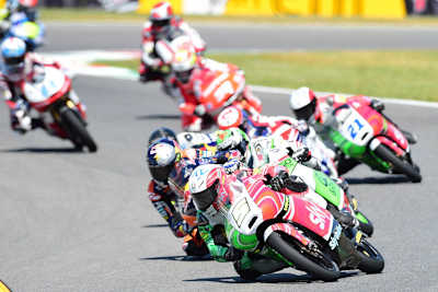 Mugello-GP: Fenati (5) vor Miller und Antonelli, alle auf KTM und mit WP!