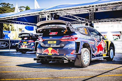 Der noch aktuelle Ford Fiesta WRC von Elfyn Evans
