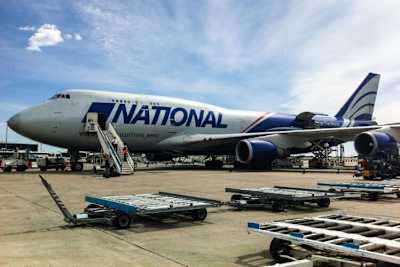 In so einem Fracht-Jumobo wurde das Material verstaut 