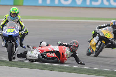 Grünwalds Sturz in Kurve 1