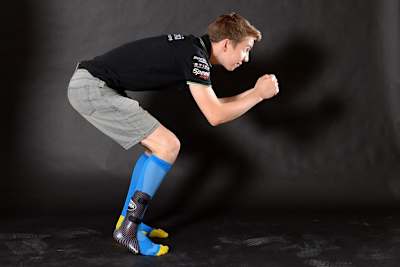 Luca Grünwald vorest noch mit Trocken-Übungen