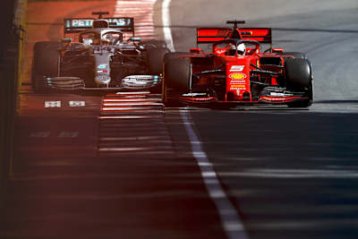 Sebastian Vettel, Martin Brundle und Lewis Hamilton nach dem Kanada-GP