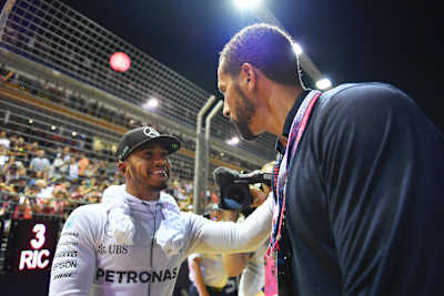 Lewis Hamilton und Rio Ferndinand in Singapur 2016