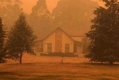 Die Flammen kamen dem Anwesen der Familie Rea bedrohlich nahe