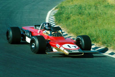 Graham Hill im Allrad-Lotus 63, in Zandvoort 1969