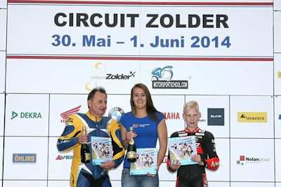 Zolder 2014: Mit Reiner Scheidhauer, Tasia Rodink und Red Bull Rookie Patrik Pulkkinen standen die unterschiedlichsten Typen von Rennfahrern auf dem Podest