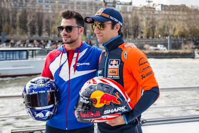 Johann Zarco mit seinem Shark-Helm-Kollegen Miguel Oliveira