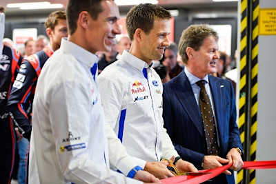 Julien Ingrassia (li.), Sébastien Ogier und Malcolm Wilson
