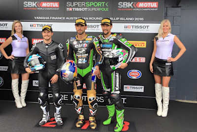 Starkes Kawasaki-Duo: Randy Krummenacher (re.) und Kenan Sofuoglu (Mitte)