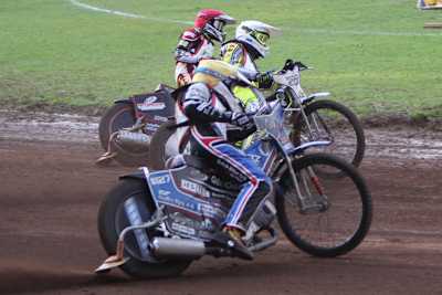 Mike Jacopetti (rot), Daniel Gappmaier (weiß) und Simon Selch (gelb)