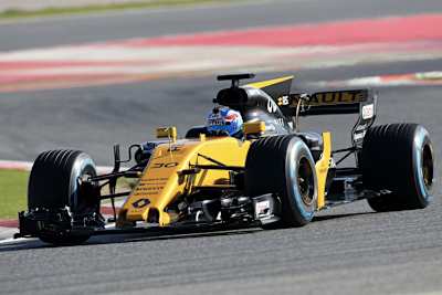 Jolyon Palmer durfte auf dem Circuit de Barcelona-Catalunya den Renault RS17 zum ersten Mal ausfahren