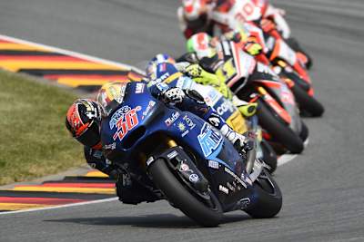 Mika Kallio auf der Italtrans-Kalex in Sachsen: die höchsten Temperaturen am Hinterreifen