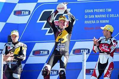 2014 siegte Tito Rabat in Misano vor Mika Kallio und Johann Zarco