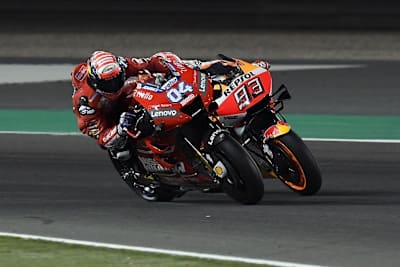 Andrea Dovizoso setzte sich knapp gegen Marc Márquez durch