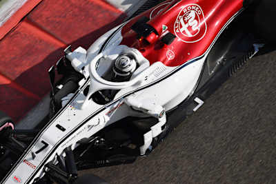 Kimi Räikkönen im Alfa Romeo-Sauber beim Abu-Dhabi-Test 2018