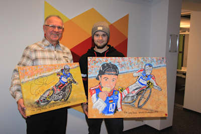 Erik Riss mit dem Künstler Horst Kindler