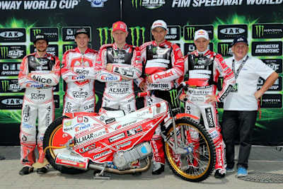 Team Polen: Kolodziej, Buczkowski, Kasprzak, Protasiewicz, Hampel und Cieslak (v.l.)