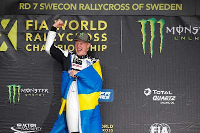 Johan Kristoffersson jubelt über seinen Heimsieg