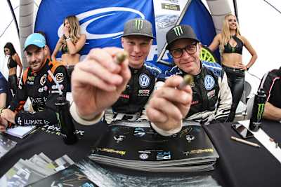 Johan Kristoffersson und Petter Solberg (re.)