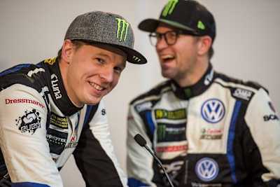 Johan Kristoffersson (li.) und Petter Solberg