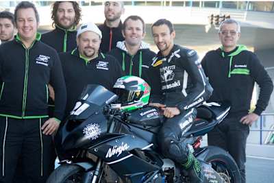Krummenacher mit der Kawasaki Puccetti-Crew