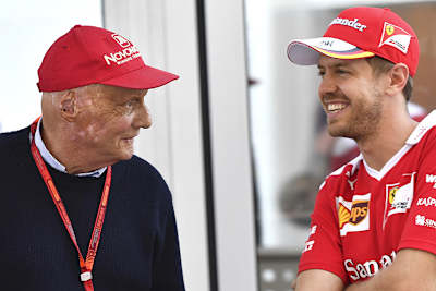 Niki Lauda mit Sebastian Vettel