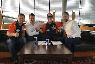 Mike Leitner, Pit Beirer, Pol Espargaró und Jens Hainbach