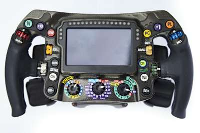 Komplex mit vielen Knöpfen: Ein Formel-1-Lenkrad