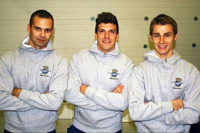 Das MV-Agusta-Trio 2014: Vladimir Leonov, Claudio Corti und Jules Cluzel (v.l.)