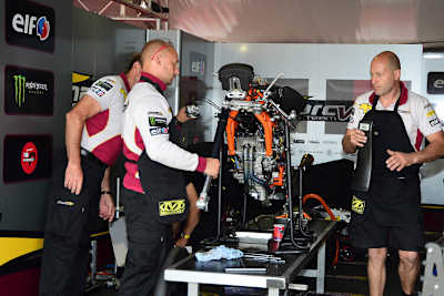 Die Werks-KTM mit Gitterrohrstahlrahmen für Livio Loi