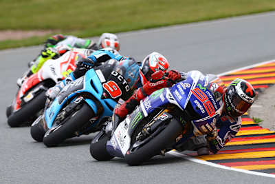 Deutschland-GP: Jorge Lorenzo (99) vor Petrucci, Iannone und Aoyama