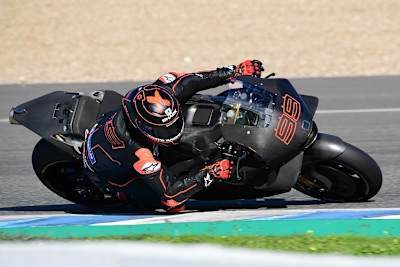 Jorge Lorenzo war bei den Testfahrten auf einer schwarzen Honda unterwegs