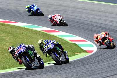 Jorge Lorenzo vor Rossi, Márquez, Dovizioso und Aleix Espargaró