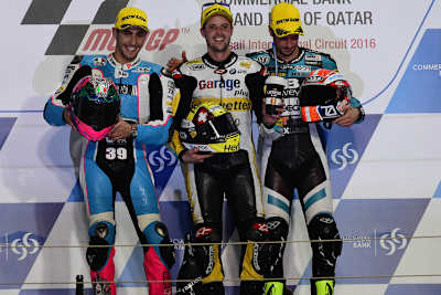 Das Katar-Podest: Salom, Sieger Lüthi und Corsi