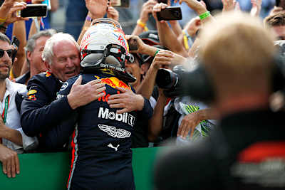 Helmut Marko und Max Verstappen beim Brasilien-GP 2019