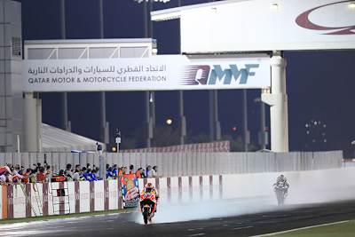 Marc Márquez gestern beim Regentest in Katar 