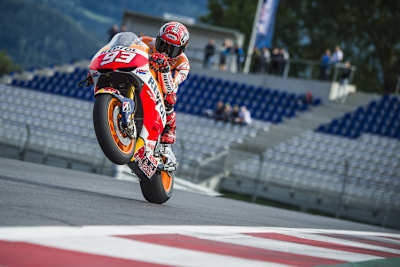 Marc Márquez bei seiner Probefahrt auf der Honda RC213V auf dem Red Bull Ring bei Spelberg