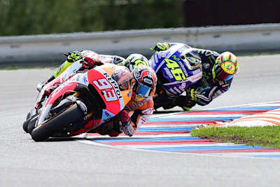 Marc Márquez konnte sich nicht gegen Pedrosa, Lorenzo und Rossi behaupten