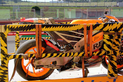 Die demolierte Honda von Marc Márquez heute in Mugello