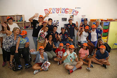 Am Morgen besuchten die MotoGP- und Trial-Stars die Solc School