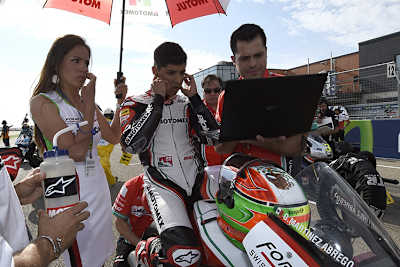 Gabriel Martinez-Abrego in der Startaufstellung in Aragón