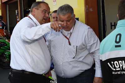 Leopard-Manager Massimo Vergini mit Flavio Becca