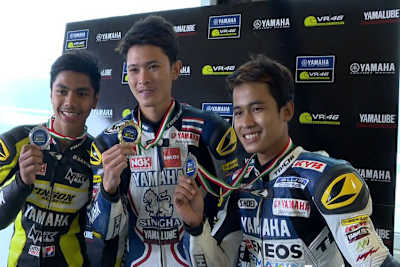 Apiwat Wongthananon (Mitte) tritt 2017 in der Junioren-WM an