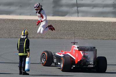 Der stattliche Hüpfer von Max Chilton aus seinem Marussia-Renner